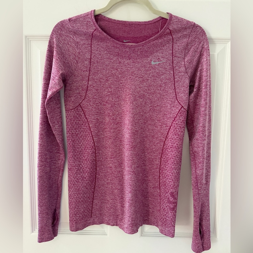 Nike Women's Dri-Fit Pink Long Sleeve Tee